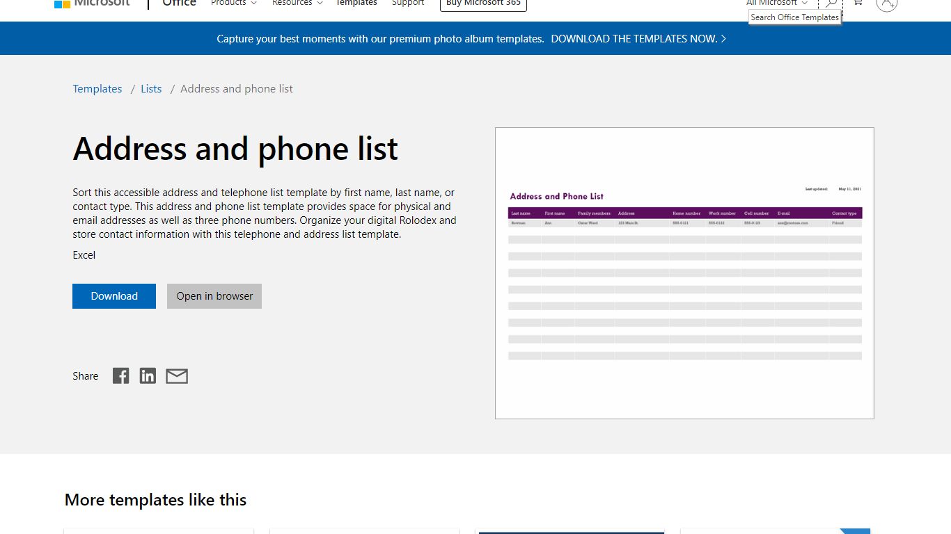 Address and phone list - templates.office.com